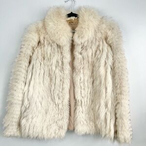 Saga Furs Elegant Off-White Teddy Jacket
